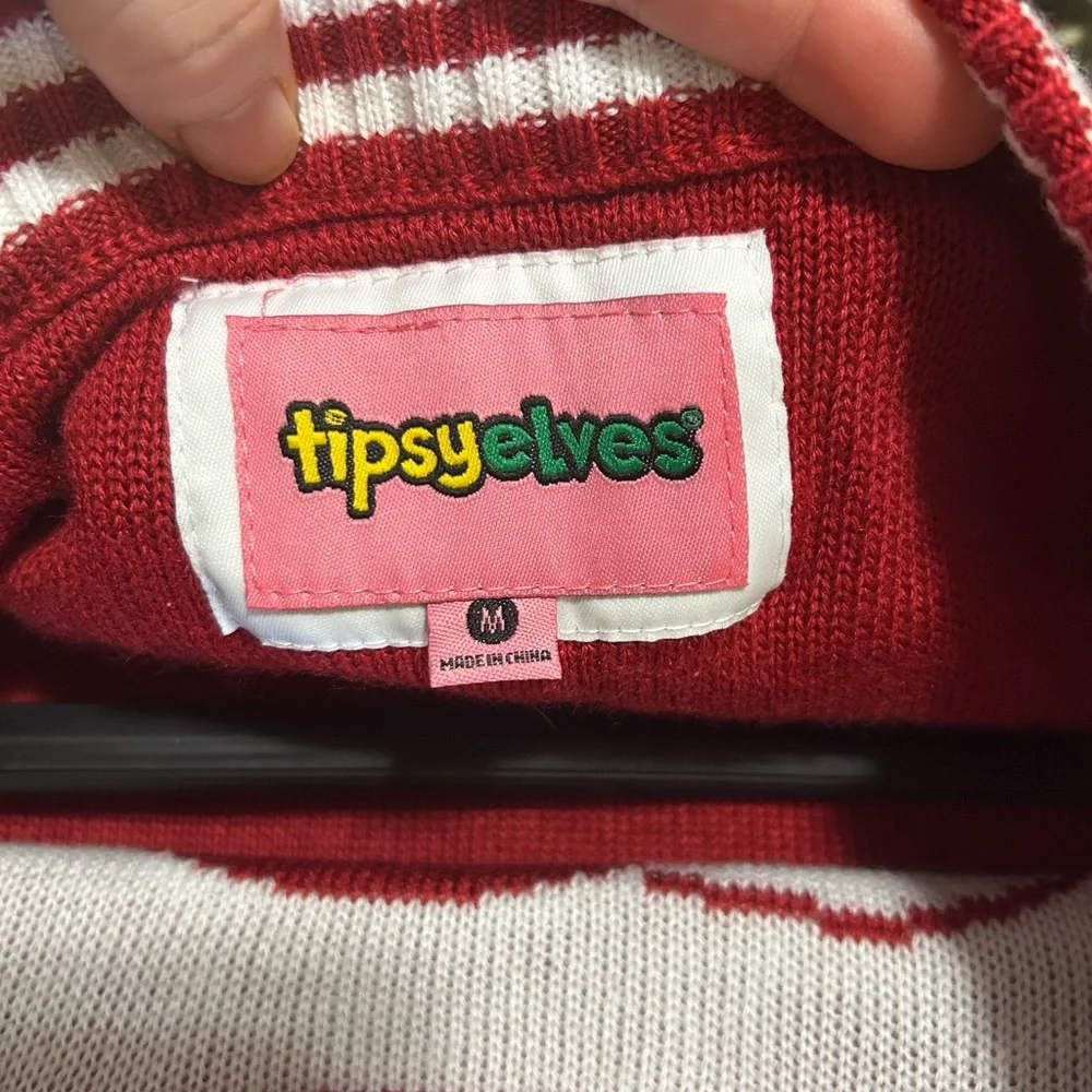 Tipsy Elves Red Santa Crew Neck Sweater - Picture 2 of 10